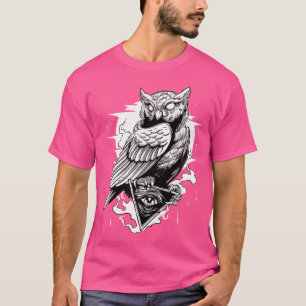 T-shirt Chouette Pyramide Secret Illuminati Owl Conspirati