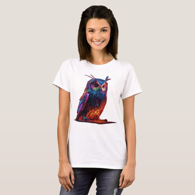 T-shirt Chouette rayonnante (Devant entier)
