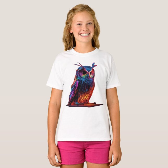 T-shirt Chouette rayonnante (Devant entier)
