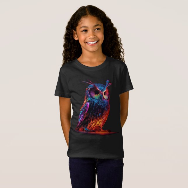 T-Shirt Chouette rayonnante (Devant entier)