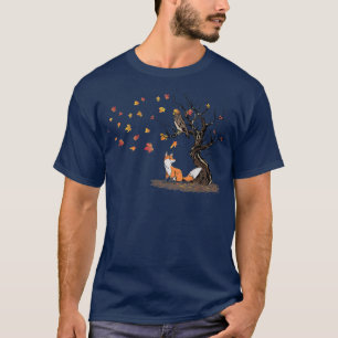 T-shirt Chouette renard dans l'arbre d'automne Chêne d'éra