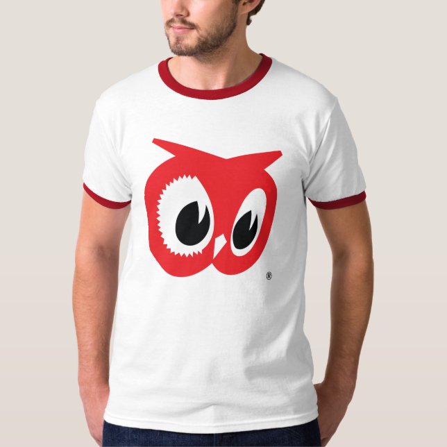 T-shirt Chouette rouge - Style Ringer Vintage (Devant)