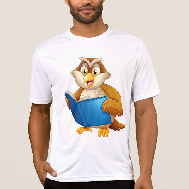 T-shirt Chouette Sage Livre de Lecture (Devant)