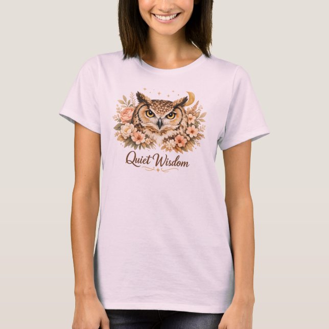 T-Shirt Chouette Sagesse Tranquille (Devant)