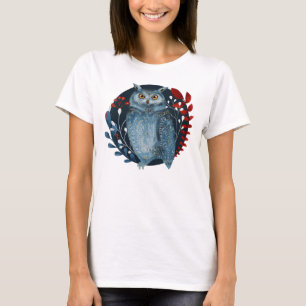 T-shirt Chouette scandinave de Noël à l'ancienne
