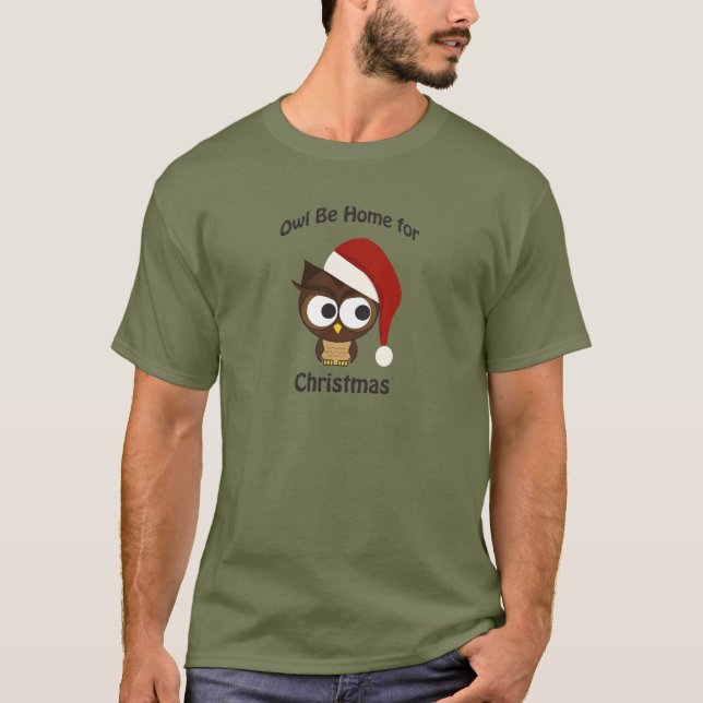T-shirt Chouette soit à la maison pour Noël ! (Devant)