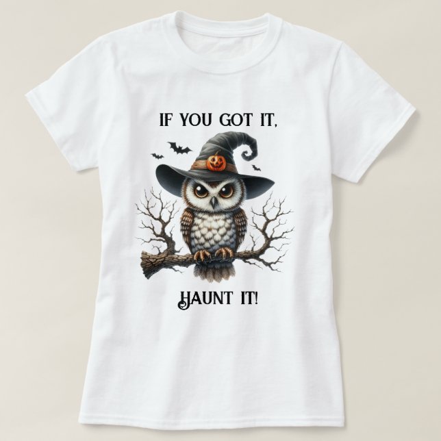 T-shirt Chouette sur une succursale (Design devant)
