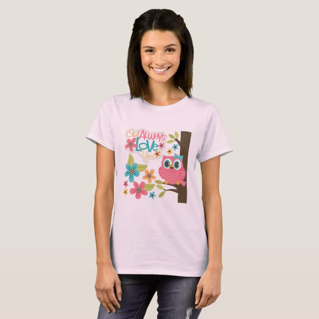 T-shirt Chouette t'aime toujours (Devant entier)