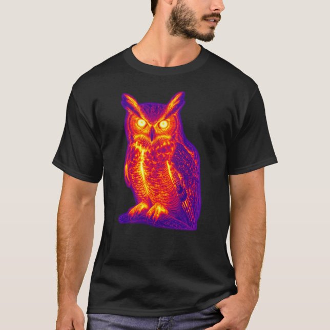 T-shirt Chouette Thermique Vision Chaleur Art (Devant)