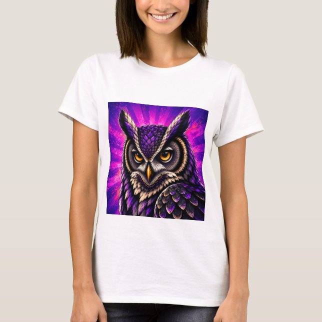 T-shirt Chouette Vintage Faune Féroce (Devant)