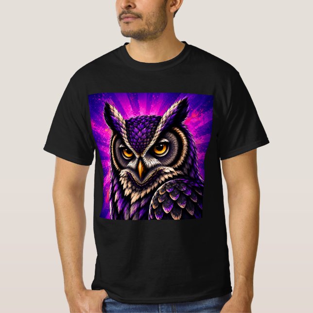 T-shirt Chouette Vintage Faune Féroce (Devant)