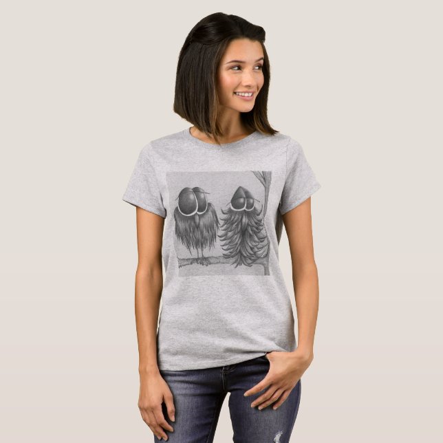 T-shirt Chouettes amusantes (Devant entier)