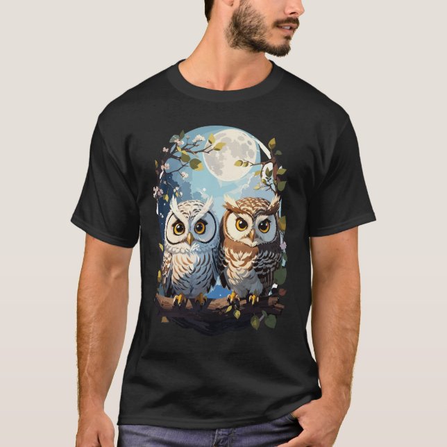 T-shirt Chouettes au clair de lune (Devant)