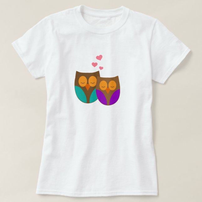 T-shirt Chouettes dans un nid (Design devant)