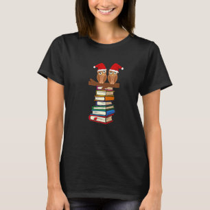 T-shirt Chouettes de livres avec un joyeux visage Lecture