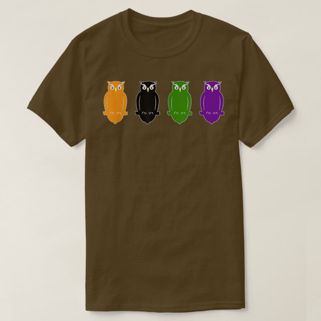 T-shirt Chouettes D'Halloween vintages, Toutes Assis Dans  (Design devant)