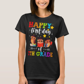 T-shirt Chouettes Joyeuses Premier Jour De 7E Année Profes