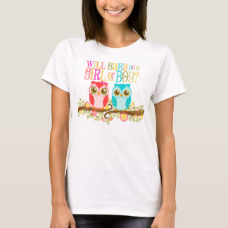 T-shirt Chouettes - Le bébé sera-t-il une fille ou un garç