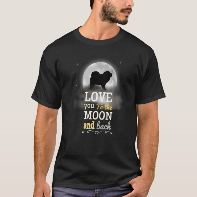 T-shirt Chow Chow Amour À La Lune (Devant)