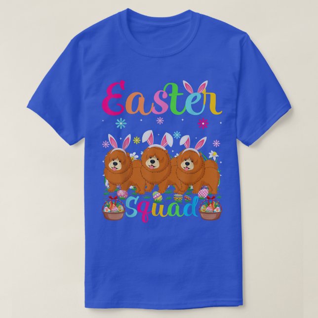 T-shirt Chow Chow Chien Bunny Ear Squad de Pâques Chow Cho (Design devant)