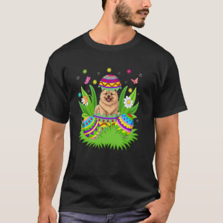 T-shirt Chow Chow Chien Joyeux Pâques Lapin Chasse aux œuf