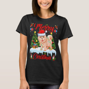 T-shirt Chow Chow Chien Lights Xmas Tree Père Noël Chow Ch