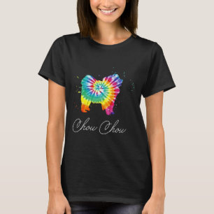 T-shirt Chow Chow Chien Tie Dye Rainbow Chien Maman Amour