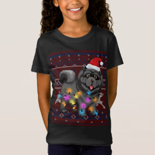 T-Shirt Chow Chow Chow mignon lumières Noël Doux moche Cho