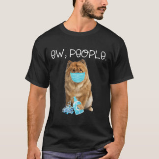 T-shirt Chow Chow Ew Chien Portant Un Masque Visage