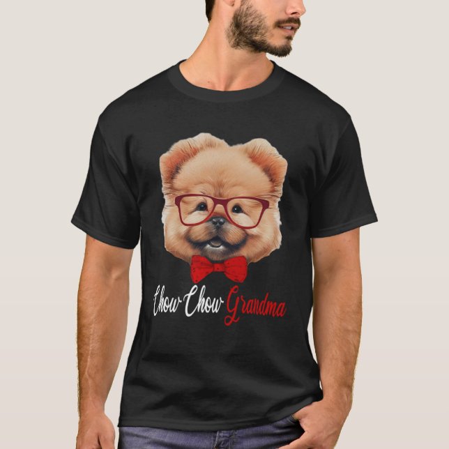 T-shirt Chow Chow Grandma Headband Glasses (Devant)