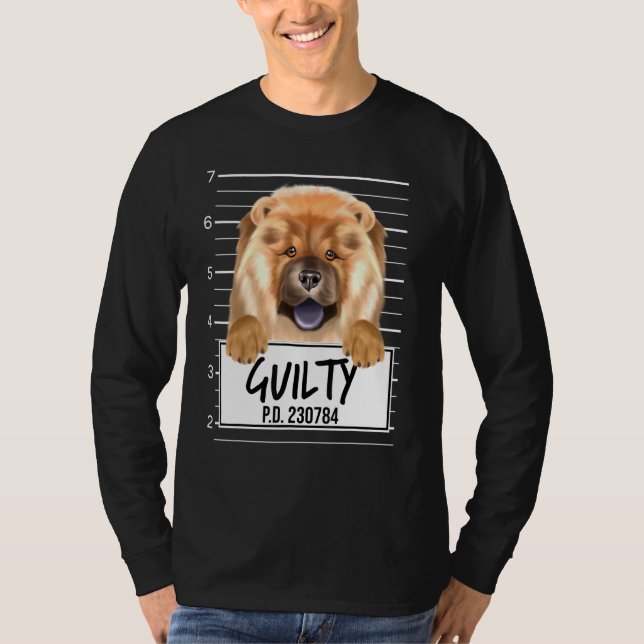 T-shirt Chow Chow Mugshot Chien coupable (Devant)