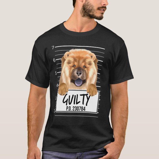T-shirt Chow Chow Mugshot Chien coupable (Devant)