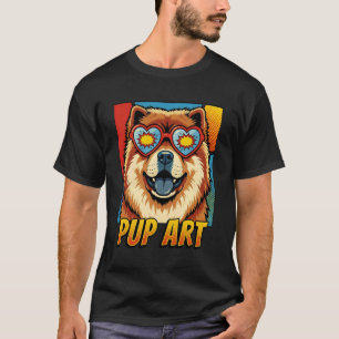 T-shirt Chow Chow Pop Art Chien Style Comic Retro