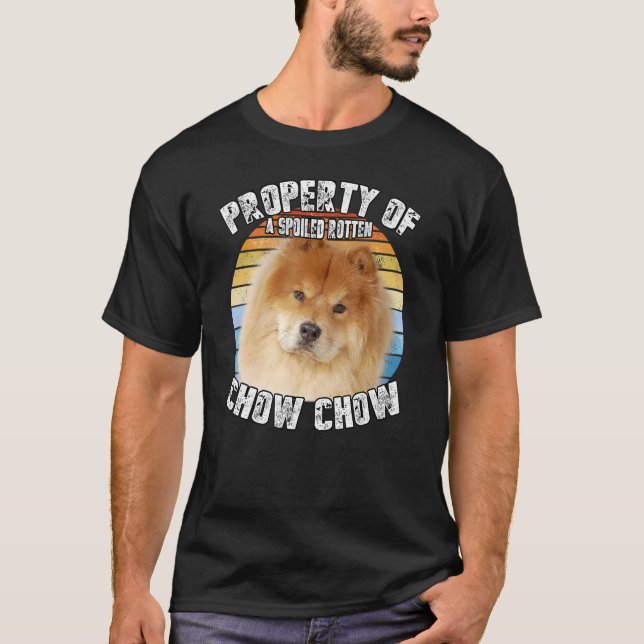 T-shirt Chow Chow Red Retro Propriété De (Devant)
