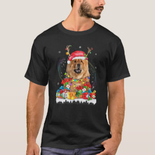 T-shirt Chow Chow Santa Hat Reindeer Feux de Noël Paja