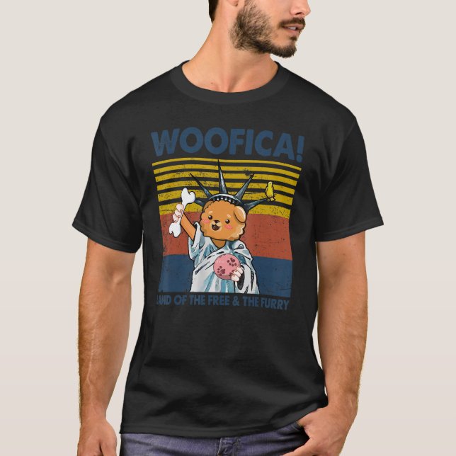 T-shirt Chow Chow Woofica Terre des chiens familiers libre (Devant)