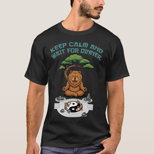 T-shirt Chow Chow Zen Wait (Devant)