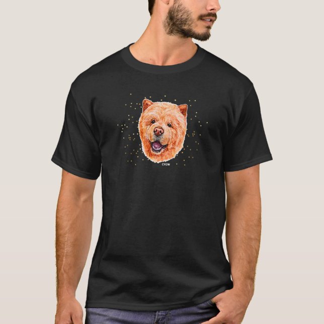 T-shirt Chow Dogs Portrait 4 Animaux de compagnie Chow Dog (Devant)