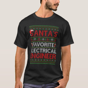 T-shirt Chr, ingénieur électrique favori de Xmas Père Noël