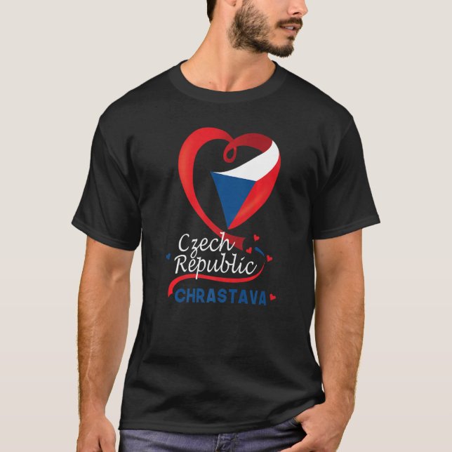 T-shirt Chrastava République Tchèque Drapeau Coeur Lion Co (Devant)