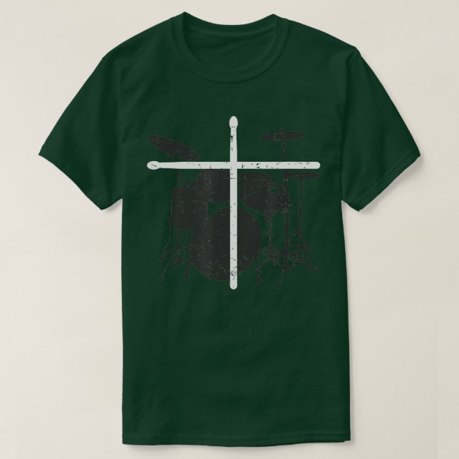 T-shirt Chrétien Batteur Jésus Christ Bâtons à tambour Cro (Design devant)