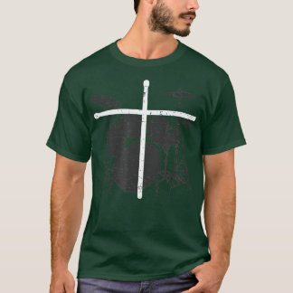 T-shirt Chrétien Batteur Jésus Christ Bâtons à tambour Cro