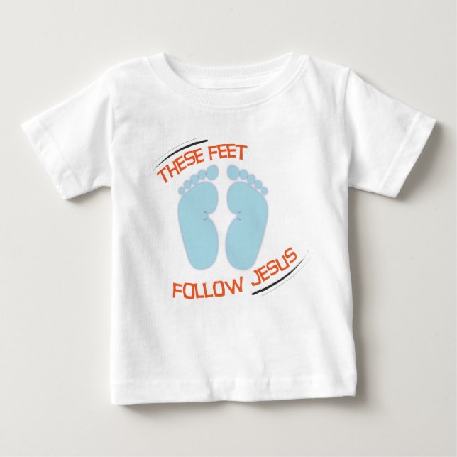T-shirt chrétien de bébé : Suivez Jésus (Devant)