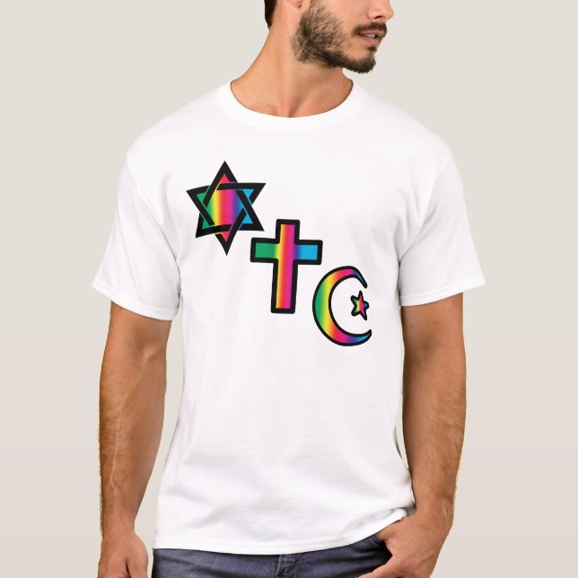 T-shirt - Chrétien - islamique juif (Devant)
