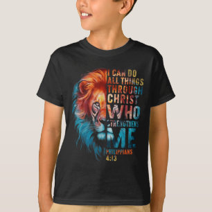 T-shirt Chrétien Je peux faire toute chose par le lion Chr