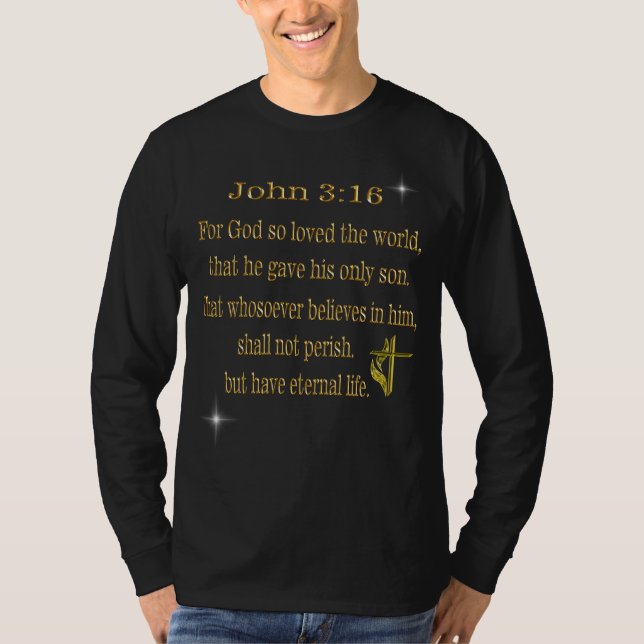 t-shirt chrétien Jean 3:16 (Devant)