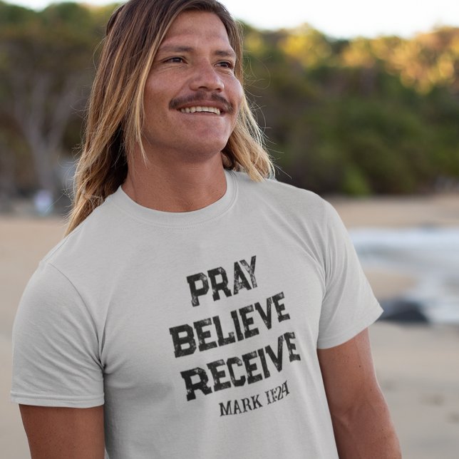 T-shirt chrétien pour hommes « Priez, Croyez, Rece (Créateur téléchargé)