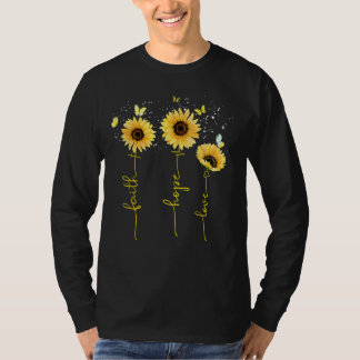 T-shirt Chrétien pour les femmes Tournesol Foi Espoir Amou