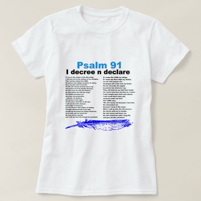 T-shirt chrétien Psalm 91 (Design devant)
