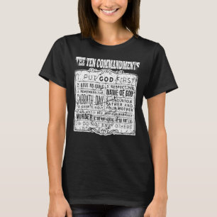 T-shirt Chrétiens Dieu Moïse Religion Bible Les Dix Comman